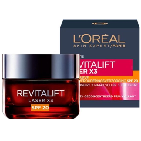 L’Oréal Paris Skin Expert Revitalift Laser X3 anti-rimpel dagcrème SPF 20 voor de oudere huid