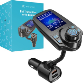 iMoshion FM Transmitter met display - Bluetooth Transmitter / Receiver voor in de auto - Handsfree bellen & muziek afspelen - Carkit & Autolader met USB-C