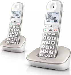 Philips XL4902S - Draadloze Senioren DECT Telefoon - 2 Handsets - Wit