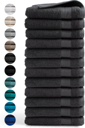 Seashell Hotel Collectie Handdoek - 12 stuks - 50x100 - antraciet