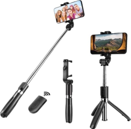 3 in 1 Selfie Stick Tripod - Zwart - Smartphone Vlog Tripod