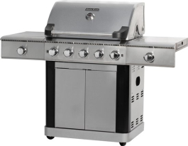 Gasbarbecue en Grill - 5 + 1 branders + 1 infrarood zijbrander - Buitenkeuken - Edelstaal BBQ