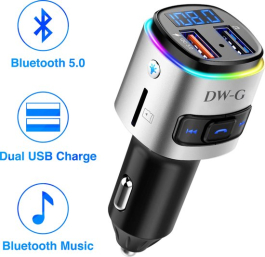 DW-G Bluetooth FM Transmitter - Auto Lader - Carkit - Handsfree - MP3 - USB - SD Kaart - Snel Lader - Audio Receiver