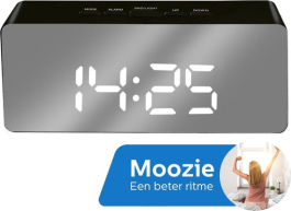 Moozie Wekker - Digitale Wekker voor Slaapkamer - Digitale Klok LED- Wekker Digitaal - Duurzaam - Inclusief USB-Kabel - Zwart