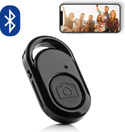 Bluetooth remote shutter afstandsbediening voor smartphone camera – Robuust – ZWART