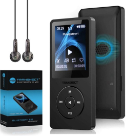 Transnect® - MP3 Speler/MP4 - Bluetooth - FM Radio - 8GB Geheugen- Ondersteuning tot 128 GB - HiFi Oordopjes - Zwart
