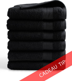 Seashell Hotel Collectie Handdoek - 6 stuks - 50x100 - zwart