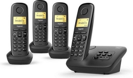 Gigaset A270A - Quattro DECT telefoon  met antwoordapparaat - handsfree functie - amber verlicht display